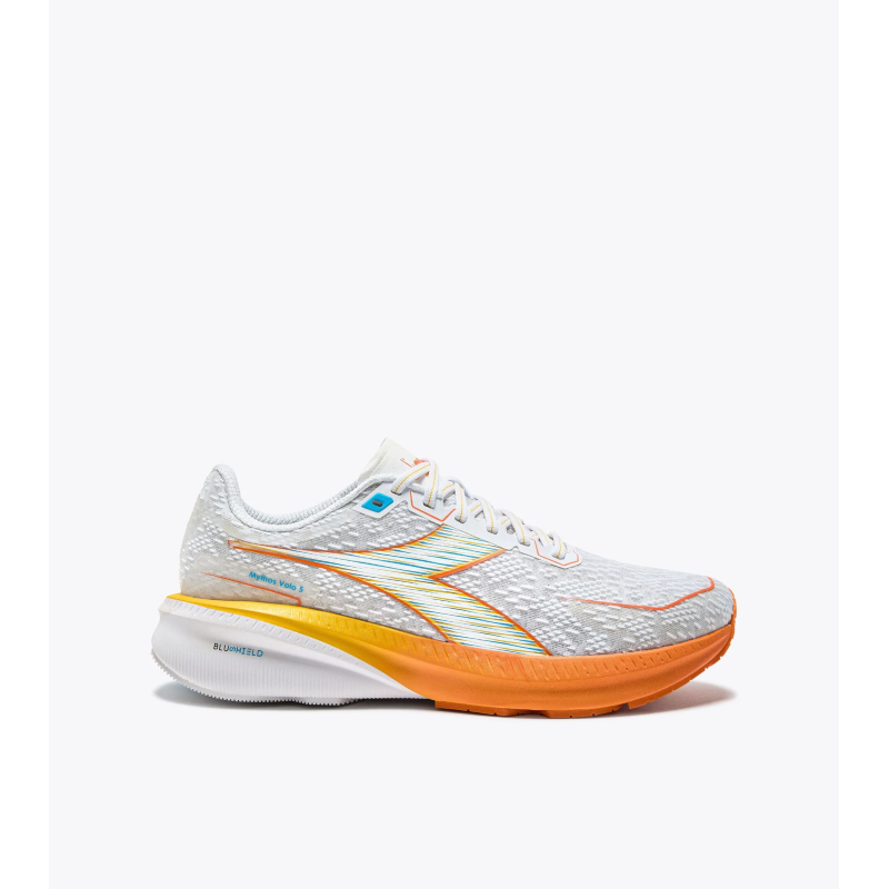 DIADORA - MYTHOS BLUSHIELD VOLO 5 (Homme) WHITE/NECTARINE/LEMON CHROME