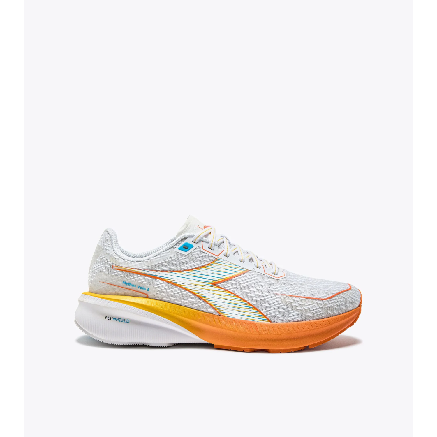 DIADORA - MYTHOS BLUSHIELD VOLO 5 (Homme) WHITE/NECTARINE/LEMON CHROME