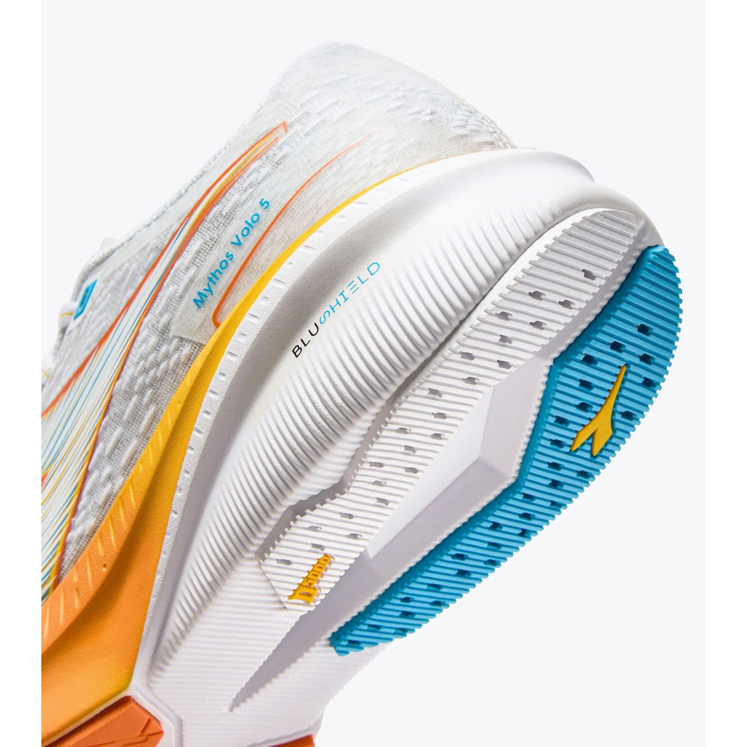 DIADORA - MYTHOS BLUSHIELD VOLO 5 (Homme) WHITE/NECTARINE/LEMON CHROME