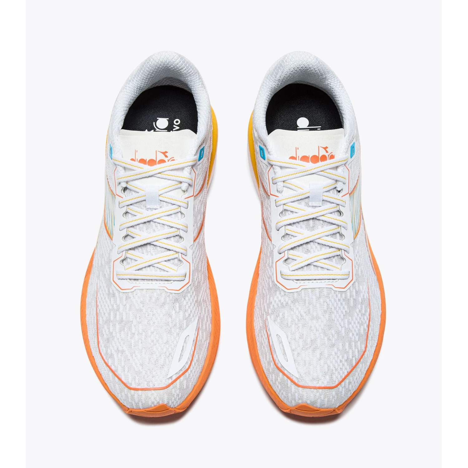 DIADORA - MYTHOS BLUSHIELD VOLO 5 (Homme) WHITE/NECTARINE/LEMON CHROME
